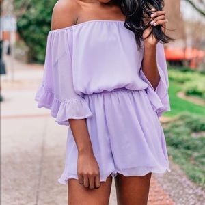 Lilac Off The Shoulder Romper